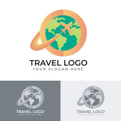 Travelling travel colorful gradient logo design