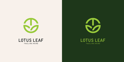 Top set icon lotus leaf logo design with combination letter from A to Z| premium vector - obrazy, fototapety, plakaty