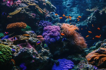 Fototapeta na wymiar Coral Reefs Alive: Colorful Marine Life Thriving in a Vibrant Coral Reef.Coral Reefs Alive: Colorful Marine Life Thriving in a Vibrant Coral Reef.