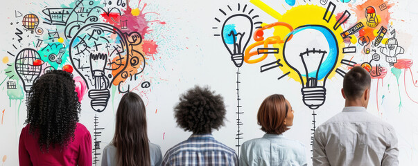 Entrepreneurs hub 3D brainstorming session innovative ideas taking shape