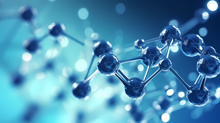 The network structure of chemical bonds at the molecular level consists of lines and dots, dots and connections