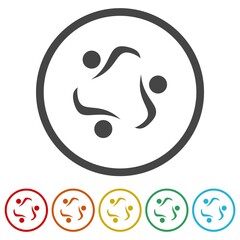 Social logo. Set icons in color circle buttons