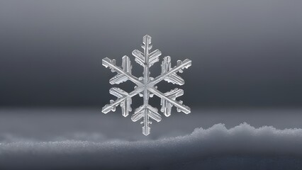 Elegant Snowflake Close-Up, Crystal Beauty in Winter Wonderland