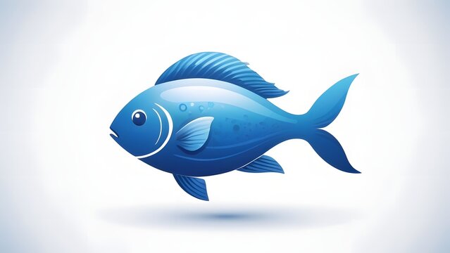 Vibrant Blue Fish Illustration, Perfect for Aquatic and Marine Themes