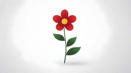 Vibrant Red Flower Illustration, Perfect for Spring Themes