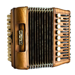 Musical instrument bayan accordion isolated on transparent background - obrazy, fototapety, plakaty