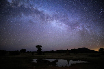 night picture of the african night sky with the milky way and many stars