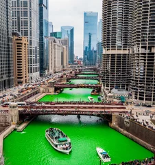 Keuken spatwand met foto Chicago city green river © jake