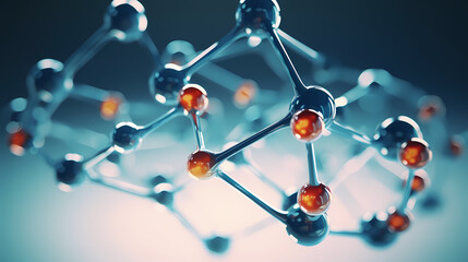The network structure of chemical bonds at the molecular level consists of lines and dots, dots and connections