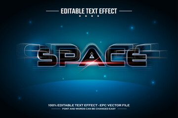 Space 3D editable text effect template