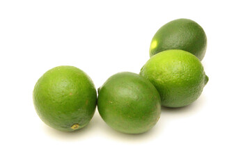 Fresh ripe lime isolated on white background