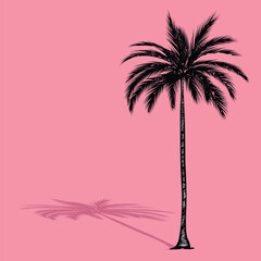 Palm tree coconut Clipart illustration vector design1