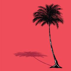 Palm tree coconut Clipart illustration vector design1