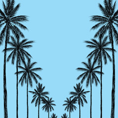 Palm tree coconut Clipart illustration vector design1