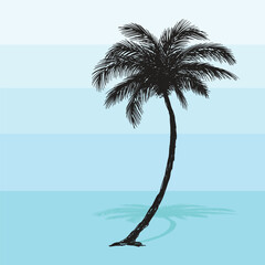 Palm tree coconut Clipart illustration vector design1