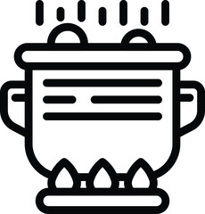 Borsch cooking icon outline vector. Traditional beetroot soup. Homemade vegetable borscht