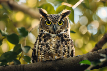 Obraz premium Great Horned Owl in Natural Environment