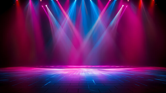 Background lighting, theater stage lighting background, spotlights illuminate the stage for opera performances