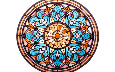 Medieval Cathedral Rose Window on white background