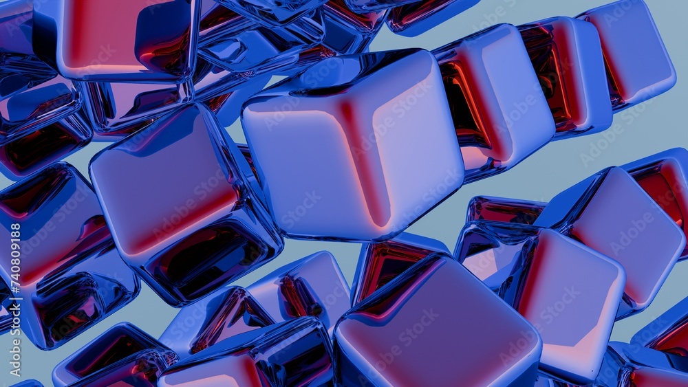Aufkleber minimalist interpretation of interconnected blocks symbolizing blockchain.