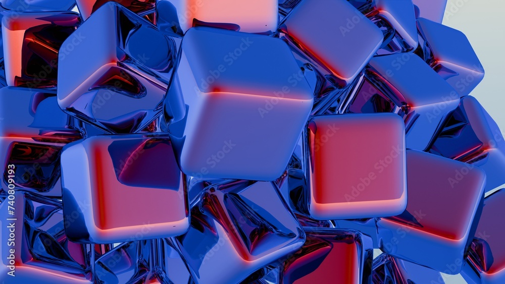Aufkleber minimalist interpretation of interconnected blocks symbolizing blockchain.