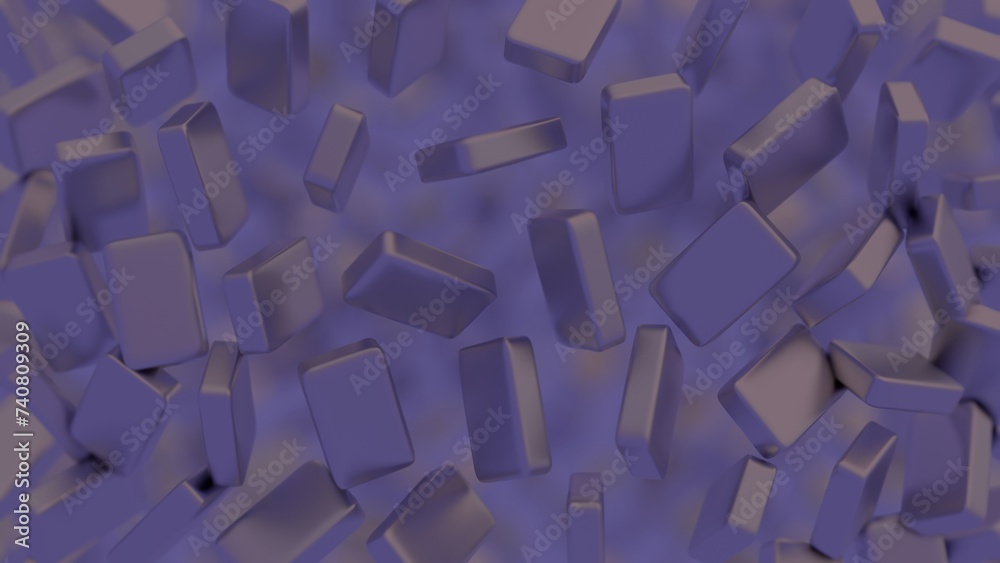 Fototapete Abstract, minimalist blockchain data blocks with subtle shading.