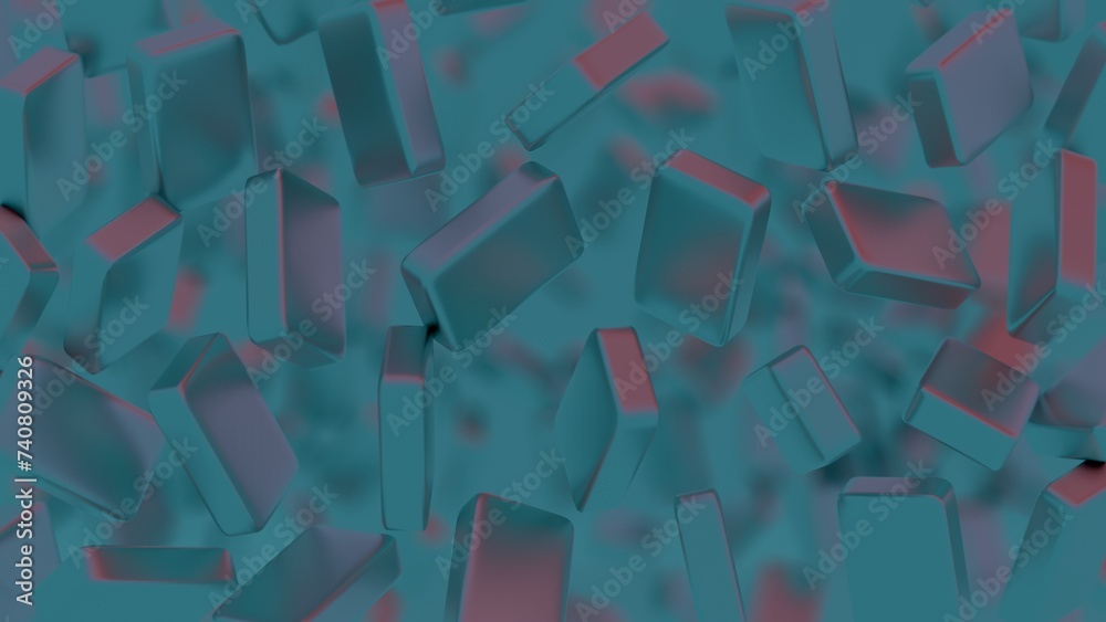 Poster Abstract, minimalist blockchain data blocks with subtle shading.