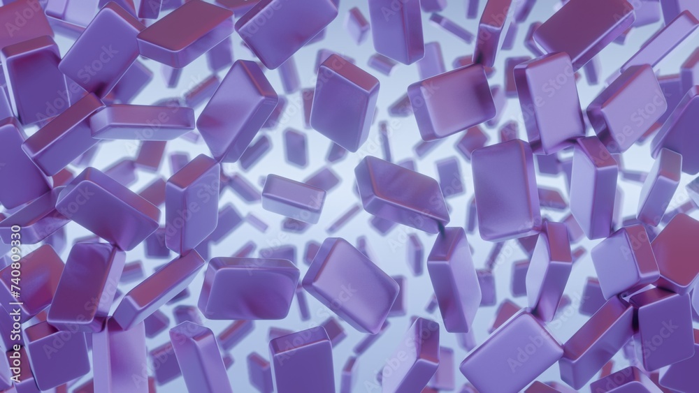 Fototapete Abstract, minimalist blockchain data blocks with subtle shading.