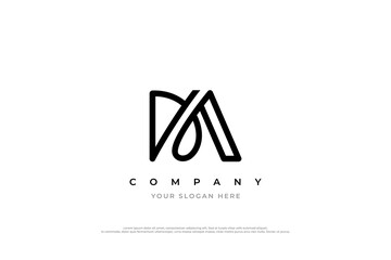 Initial Letter DA Logo Design