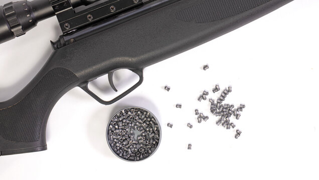 Part of an air rifle ready to receive a pellet