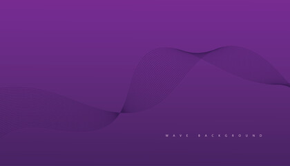 Purple background with flowing wave lines. Futuristic technology concept. Vector illustration