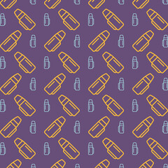 Thermos sign trendy repeating apparel pattern multicolor vector illustration background