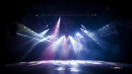 Stage background, modern dance stage lighting background, spotlight illuminates modern dance production stage - obrazy, fototapety, plakaty