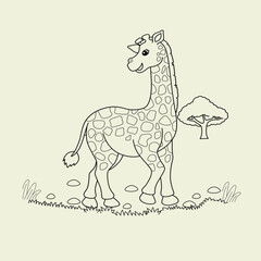 Smiling Giraffe Stands Tall Amidst Nature Beauty