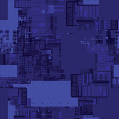 Futuristic electronic circuit board. Central Computer Processors CPU concept. Technological and scientific background. Integrated communication processor. Vector illustration