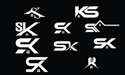 KS, SK, K, S Letters  Real Estate Consultants Logo Design Vectors images. Luxury Real Estate Logo Design