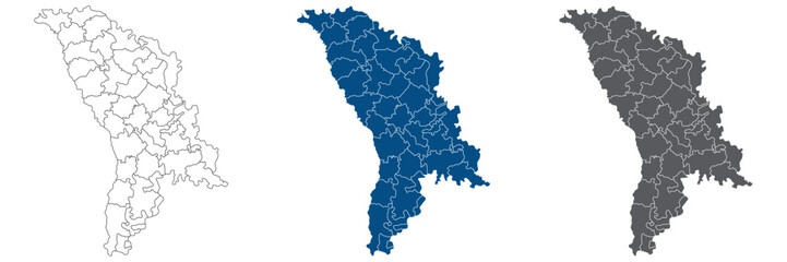Moldova map. Map of Moldova in set	