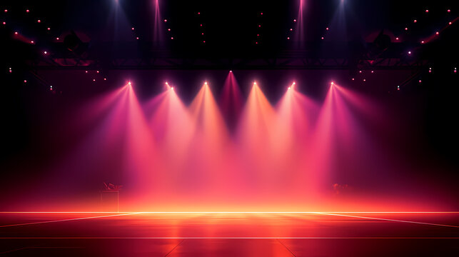Stage background, modern dance stage lighting background, spotlight illuminates modern dance production stage