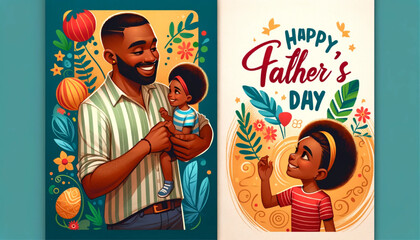 Happy Father's Day wish card - obrazy, fototapety, plakaty