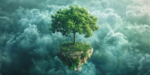 green ecology concept background with tree  - obrazy, fototapety, plakaty