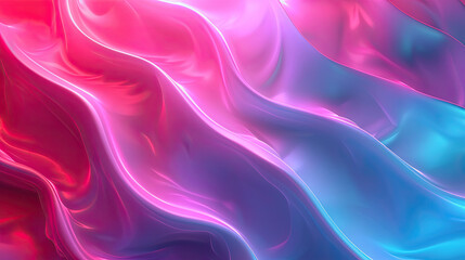 Obraz premium blue pink and red wavy curved background