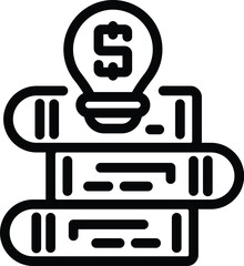 Learning materials icon outline vector. Skill development training. Aptitude talent education