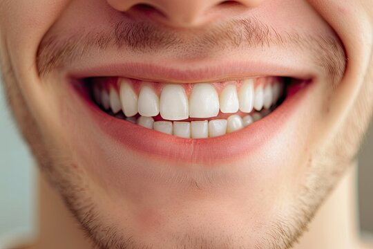 Man with a perfect healthy teeth smile. A captivating image capturing dental health and the beauty of smart and confident