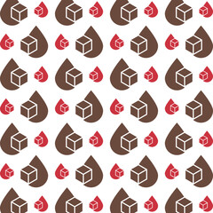 Blood sugar red brown repeating trendy pattern beautiful vector illustration background