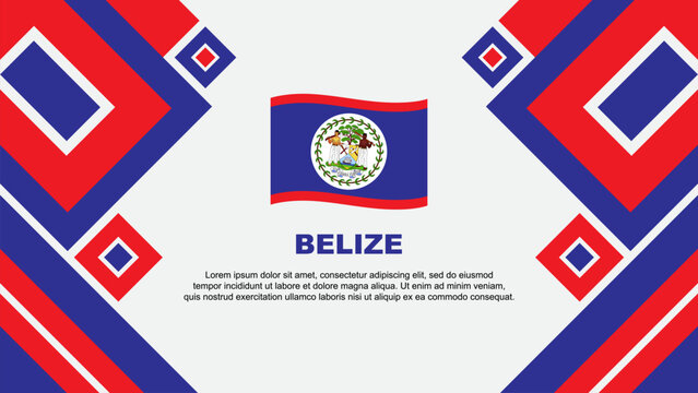 Belize Flag Abstract Background Design Template. Belize Independence Day Banner Wallpaper Vector Illustration. Belize Cartoon