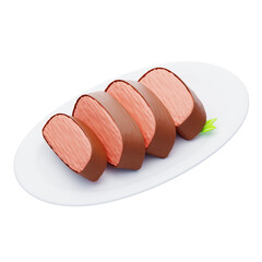 3D Beef Steak Juicy Perfection. 3d illustration, 3d element, 3d rendering. 3d visualization isolated on a transparent background