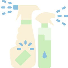 cleaning spray, alchohal flat style icons