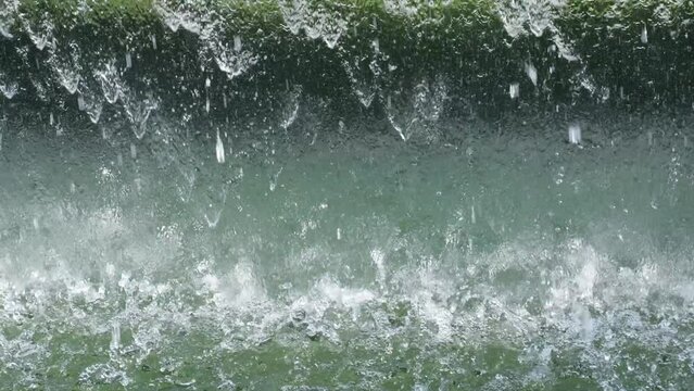 Glass through which water