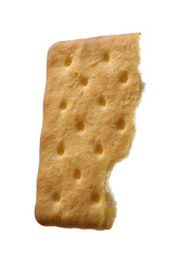 Piece of tasty cracker isolated on white