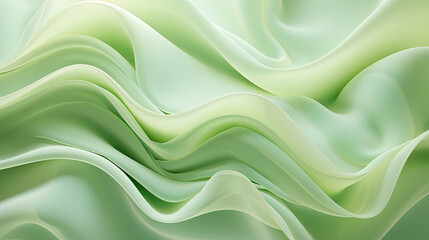 Fototapeta premium 3d abstract green and white wave background